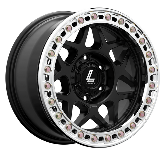 Lenso AMADA (Beadlock) Wheel Satin Black Machined Ring