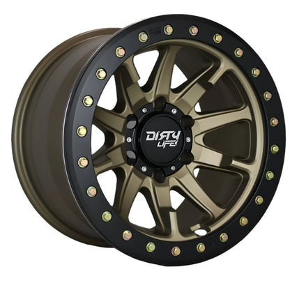 Dirty Life Wheels DT-2 DUAL-TEK - Satin Gold Black Lip